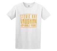 Stevie Ray Vaughan & Double Trouble Guitar Rock Band Concert Tour Mens Short Sleeve White S