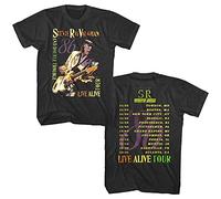 Stevie Ray Vaughan Double Trouble Live Alive Tour 1986 Men's T Shirt Rock Band Noir XL