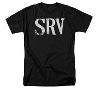 Stevie Ray Vaughan SRV Logo T Shirt Licensed Classic Rock Blues Music Black Black M