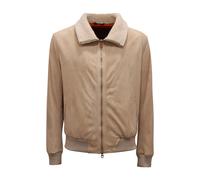 Stewart - Bomber en Daim avec Col en Peau de Mouton - Homme - Vestes - Beige - Taille: M