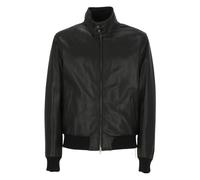 Stewart - Veste en Cuir Noir Col Haut Fermeture Éclair - Homme - Vestes - Noir - Taille: M