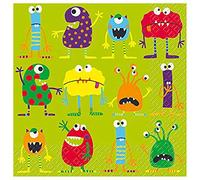 Stewo 2572752545 Serviettes Monster, 33 x 33 cm, lot de 20