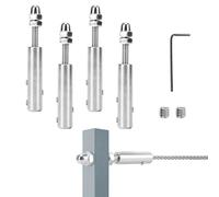 STFALI 4 Pièces Tendeur Cable Inox pour Cable Inox 4mm,Terminal pour Fil Inox Métallique Terminal À Vis pour Câble Métallique 4 mm, Livré Avec une Clé En Forme De L Et Deux Vis De Rechange