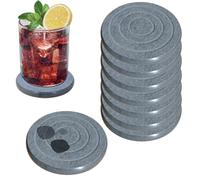 STFALI Lot de 8 dessous de verre - Diamètre : 10 cm - Matériau en terre de diatomée - Absorbe rapidement l'humidité - Construction robuste qui résiste aux chocs - Épaisseur : 1 cm