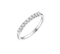 Stfery Alliance classique demi-éternité en or blanc 9 K/14 K/18 carats avec diamant naturel 0,26 ct Taille 47-65, 58 (18,5), Métal, Diamant