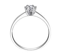 Stfery Alliance en or rose 9 K/14 K/18 carats - Pour femme - Solitaire classique en forme de cœur à six griffes - Avec diamant naturel 0,2 ct - Taille 47 à 65, 62 (19.7), Métal, Diamant