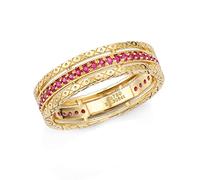 Stfery Alliances en or 18 carats pour femme Pavé 0,18 ct Rubis/émeraude/saphir Bague personnalisée, 8, Métal, Aucune pierre précieuse