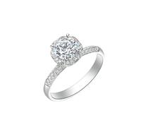 Stfery Alliances en or blanc 14 carats Moissanite véritable pour femme, bague de couple avec moissanite 1 ct Au585 Taille 48 (15,3)