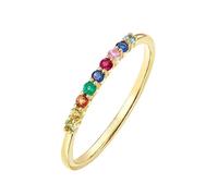 Stfery Alliances en or jaune 9 K/14 K/18 carats avec saphirs colorés, élégante demi-éternité empilable pour femme, bagues d'anniversaire en or véritable avec pierre précieuse naturelle personnalisée