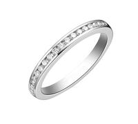 Stfery Bague de fiançailles en or blanc 9K/14K/18K, bague de fiançailles classique semi-éternité pour femme avec diamants naturels 0,2 ct or personnalisé, T 1/2, Métal, Diamant