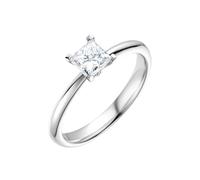 Stfery Bague de mariage en or blanc 9 K/14 K/18 carats avec diamant taille princesse 0,5 ct Or 0,5 ct, T 1/2, Métal, Diamant