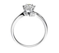 Stfery Bague de mariage en or blanc véritable avec solitaire torsadé classique à six griffes pour femme - Bague de mariage avec diamant naturel 0,3 ct - Taille 47 à 65, 49 (15.6), Métal, Diamant