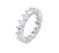 Stfery Bague de promesse en or blanc 18 carats véritable pour femme, cœur en moissanite, 7.5, Métal, Moissanite