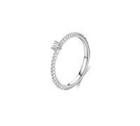 Stfery Bague de promesse en or blanc 9 K/14 carats sertie d'un cœur en moissanite pour femme, 9.5, Or blanc, Moissanite