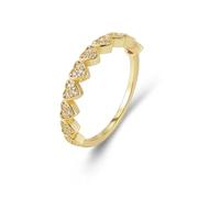 Stfery Bague de promesse en or véritable 9 carats pour femme, bague cœur moissanite personnalisée, 10, Métal, Moissanite