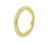 Stfery Bague d'éternité en or 9 carats / 14 carats pour femme avec cœur creux avec moissanite, taille 47 à 62, 47 (15.0), Métal, Moissanite Moissanite Blanc