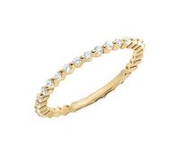 Stfery Bague d'éternité en or jaune 9 K/14 carats avec moissanite pour femme, 7.5, Or jaune, Moissanite