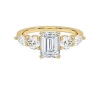 Stfery Bague en or 9 K/14 K/18 carats avec émeraude moissanite 3 carats pour elle