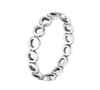 Stfery Bague en or blanc 9 K/14 carats avec cercles en or véritable, bague empilable pour femme, 8.5, Or blanc, Aucune pierre précieuse