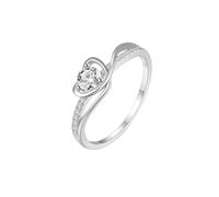 Stfery Bague en or blanc 9 K/14 carats avec cœur infini en moissanite pour femme, 5, Or blanc, Moissanite