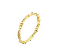 Stfery Bague en or jaune 9 K/14 carats avec pierre précieuse infini en or véritable, tourmaline empilable pour femme, 8.5, Or jaune, Tourmaline