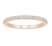 Stfery Bague Éternité Rang Femme 925 Argent, Bague Empilable Or Rose Incrusté de Zircone Rond Fantaisie Taille 52