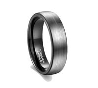 Stfery Bague Homme Bicolore Brossée Acier Tungstène, Anneau Courbe Noir 6mm Classique Taille 48