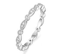 Stfery Bague marquise en argent 925 et oxyde de zirconium - Empilable pour elle, O 1/2, Métal, Zircone cubique
