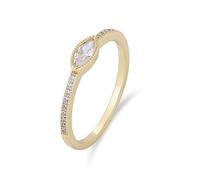 Stfery Bague plastron en or véritable 9 carats pour femme, bague marquise moissanite personnalisée, 7, Métal, Moissanite