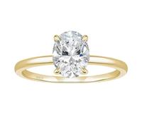 Stfery Bague Solitaire Argent 925 Femme Halo Scintillant, Bague Mariage Doré 4 Griffes Incrustée de Zircone Ovale 3ct, 8×10mm Fantaisie Taille 51