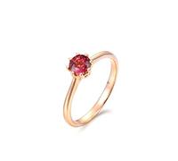Stfery Bague solitaire en or rose 18 carats avec tourmaline véritable pour femme, 63 (20.1), Métal, Tourmaline
