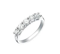 Stfery Bagues de fiançailles en or blanc 9K/14K/18K en diamant créé, bague demi-éternité élégante pour femme, bague d'anniversaire en or avec diamants cultivés en laboratoire 1 ct personnalisé, 11