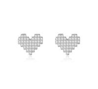 Stfery Boucles d'oreilles en or 9/14/18 carats pour femme, moissanite en forme de cœur en puzzle, Unique, Métal, Moissanite
