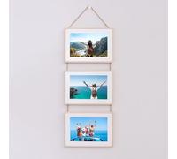 Stfery Cadre photo triple à suspendre en bois pour chambre à coucher 10 x 15 cm
