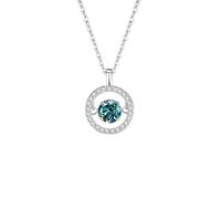 Stfery Collier avec pendentif en or 9/14/18 carats, moissanite verte 0,5 carat, pour femme, en or véritable délicat, Métal, Moissanite