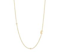 Stfery Collier Lettre E en Argent 925, Collier Femme Serti d'Oxyde de Zirconium Doré Fantaisie