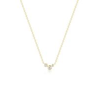 Stfery Collier Oxyde de Zirconium Carré Rond en Argent, Collier Femme Plaqué Or Fantaisie