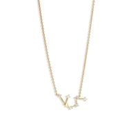 Stfery Collier Pendentif Signe Astrologique Verseau Argent Sterling, Collier Femme Oxyde de Zirconium Plaqué Or Fantaisie