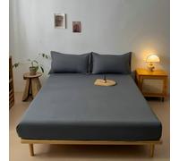 Stfery Draps Taille 200x120 Grand Bonnet 2-10 cm, Coton Parures Draps Doux Et Confortable pour Nid Douillet, Gris Foncé