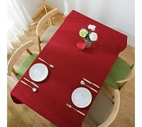 Stfery Nappe Carrée Anti Tache 110x110 cm en Coton Lin, Rouge, Nappe Impermeable Moderne, Picnic Couverture