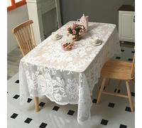 Stfery Nappe Rectangulaire Imperméable 150x250 Blanc Polyester Nappe Imperméable Et Anti Tache