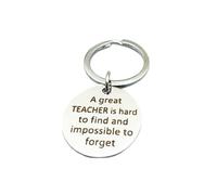 Stfery Porte Cle Maitresse d'École, Porte Clef Inoxydable Argent Rond Gravé Un Grand Maître Keychain Cadeau Bijoux Accessoires