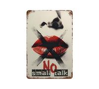 STFHRTFGGH Panneau « No Small Talk » - Décoration murale en métal - 30 x 20 cm