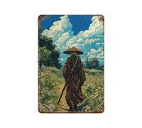 STFHRTFGGH Samurai Field FlowersWall Decor Art Metal Tin Poster Modern Bar Decorations30x20cm