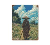 STFHRTFGGH Samurai Field FlowersWall Decor Art Metal Tin Poster Modern Bar Decorations40x30cm