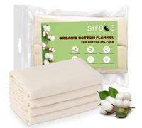 STFOCE Lot de 4 flanelle de coton bio pour huile de ricin, 39,4 x 17,8 cm