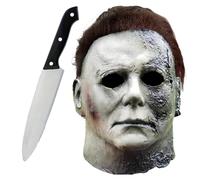 STFYUG Michael Myers Masque, Masque Halloween Effrayant, Masques Effrayants pour Cosplay, Masques Halloween pour Adultes, Halloween en latex Horreur Tête Complète Masque