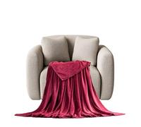 STGAO Couverture 200 x 300 cm Utilisable des Deux Côtés Plaid Canapé Grande Légère et Confortableen pour Printemps, Été, Automne et Hiver, Vin Rouge