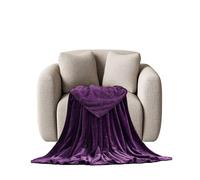 STGAO Couverture 90 x 190 cm Doux en Peluche Couvre Lit Légère et Confortableen pour Chambre Sofa Lit Fauteuil, Violet Foncé