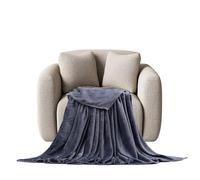 STGAO Couverture Douillette 100 x 220 cm Doux en Peluche Plaid Canapé Grande Chaud, Léger pour Printemps, Été, Automne et Hiver, Gris Foncé